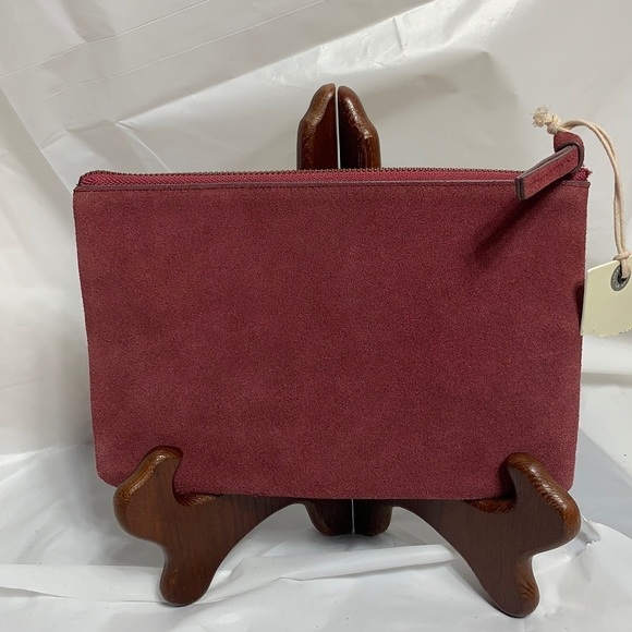 LUCKY Red & Light Magenta Cosmetic makeup Bag zipper closure NWT - Picture 1 of 3